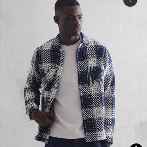 Wax London, Men’s Whiting Overshirt in Marine Beatnik.